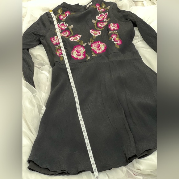 Nanette Lepore Black Whimsigoth Floral Embroidered Fit & Flare Mini Dress 12 - Picture 9 of 14